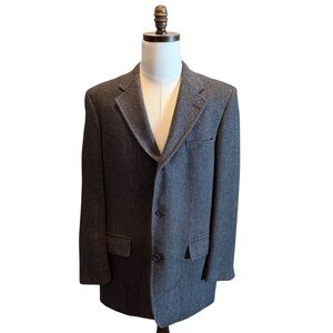 Brooks Brothers Men’s Wool Tweed Blazer Jacket Gray Size 44L Sport Coat